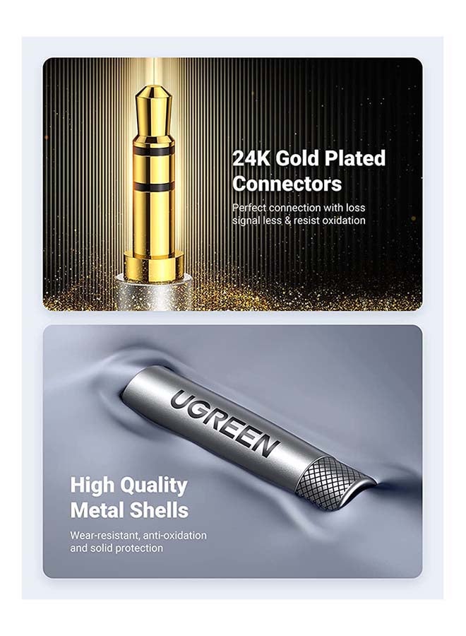 يو جرين 1M 3.5mm كابل الصوت Aux كابل مضفر ذكر إلى ذكر ستيريو مساعد Aux جاك لفون iPad سامسونج الهواتف الذكية أقراص سيارة المنزل ستريو سماعات الرأس المتكلم - Image 2